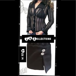 NWT Contrast flip cuff shirt long 14